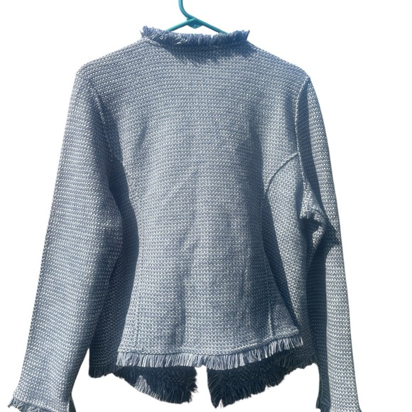 NWT NIC+ZOE FRINGE MIX KNIT POCKET JACKET - Picture 5 of 7